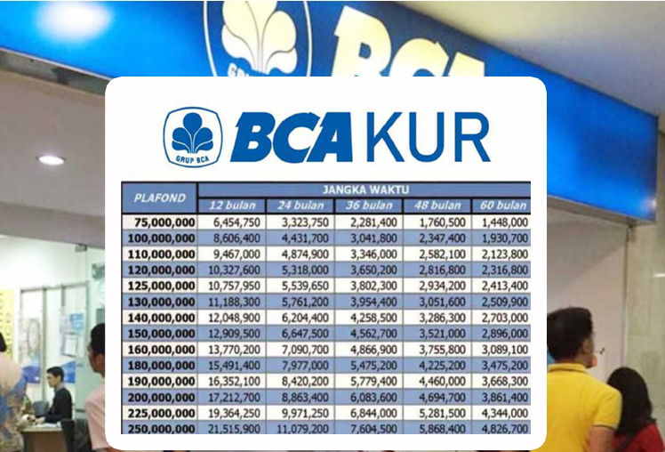 Tabel Angsuran KUR BCA 2025! Pinjaman Rp 50 Juta Syarat Mudah, Angsuran Rp 900 Ribuan Perbulan