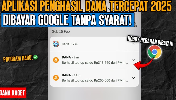 Apk Penghasil Saldo DANA Tercepat dan Tercuan 2025, Hasilkan Uang 500 Ribu Rupiah Dalam Sehari