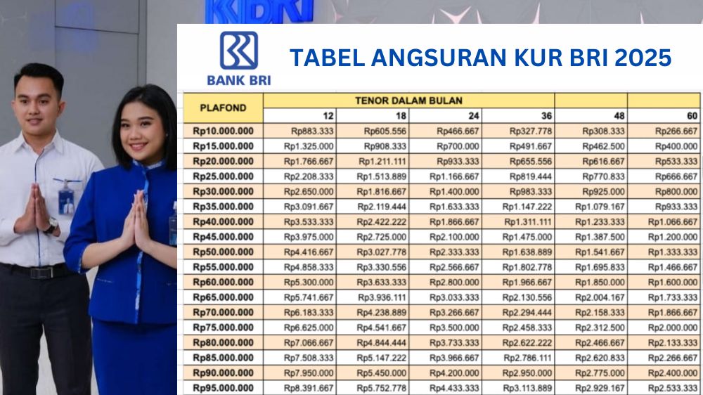 Pinjaman Kur BRI 50 Juta Angsuran Bisa Ringan, Ini Simulasi Cicilan Sesuai Tenor dan Plafon Resmi dari Bank 