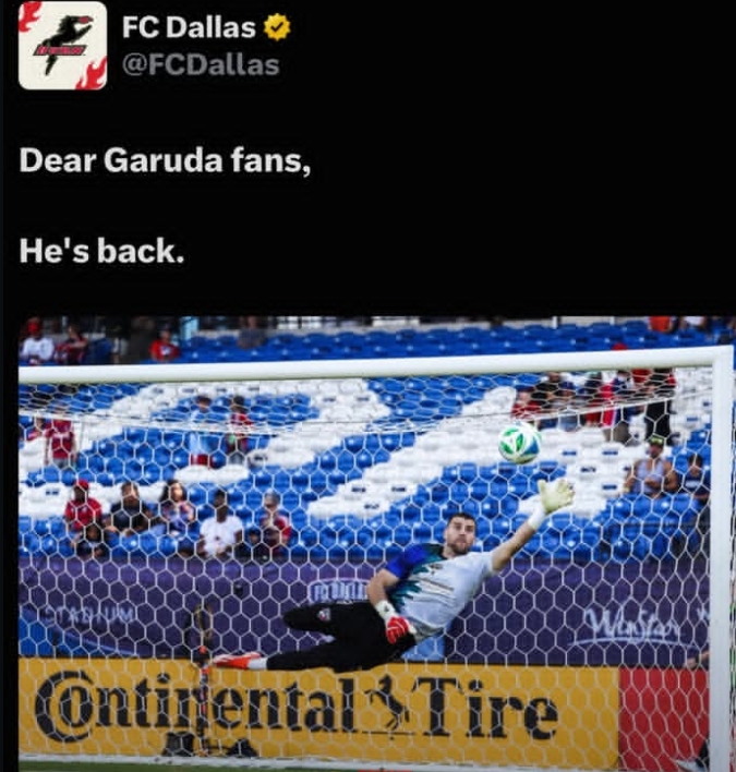 Maarten Paes 'He's Back'! Sembuh dari Cedera Hamstring Peluang Garuda Calling, Lampu Hijau FC Dallas 