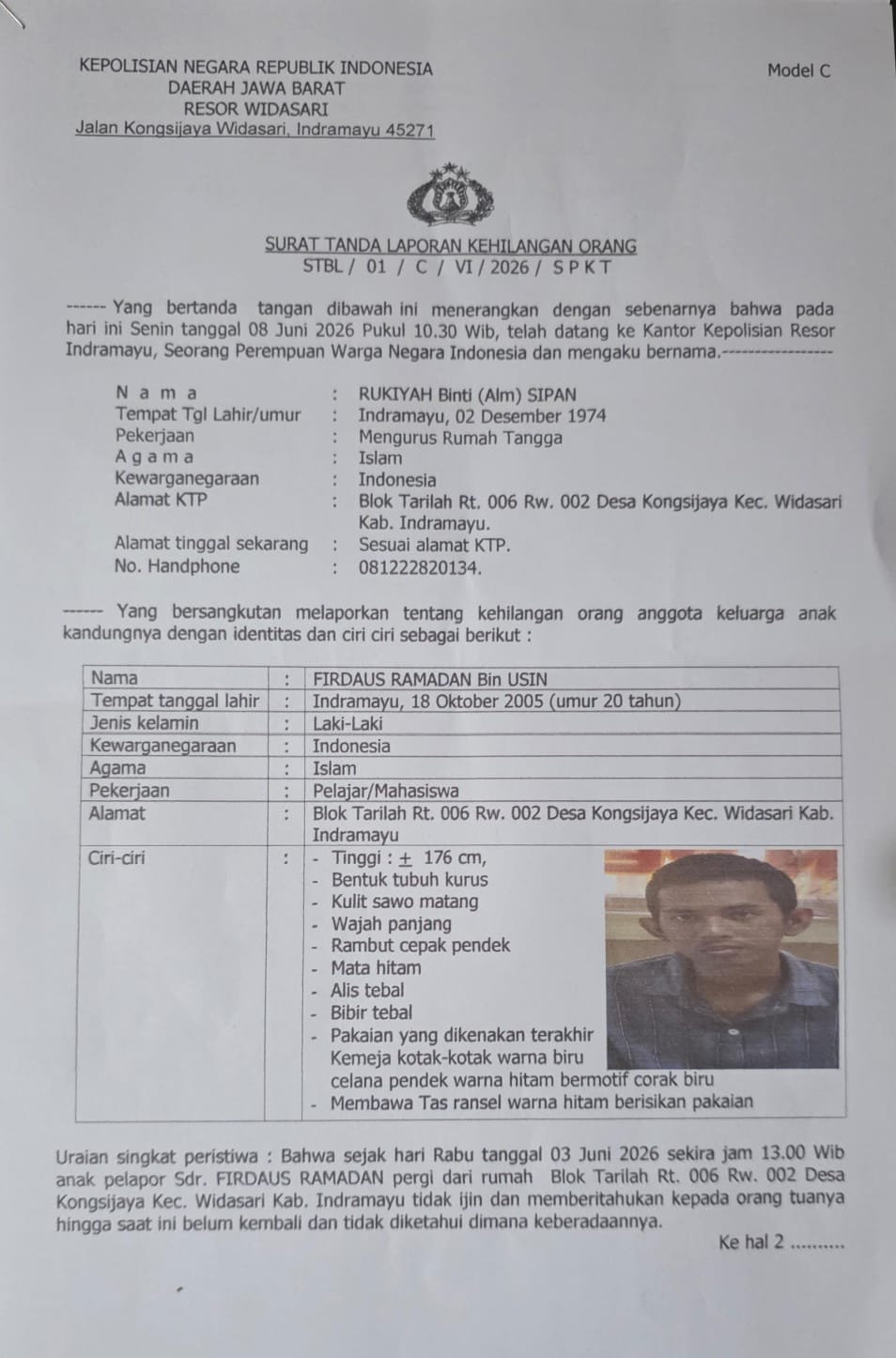Warga Kongsijaya Hilang di Probolinggo