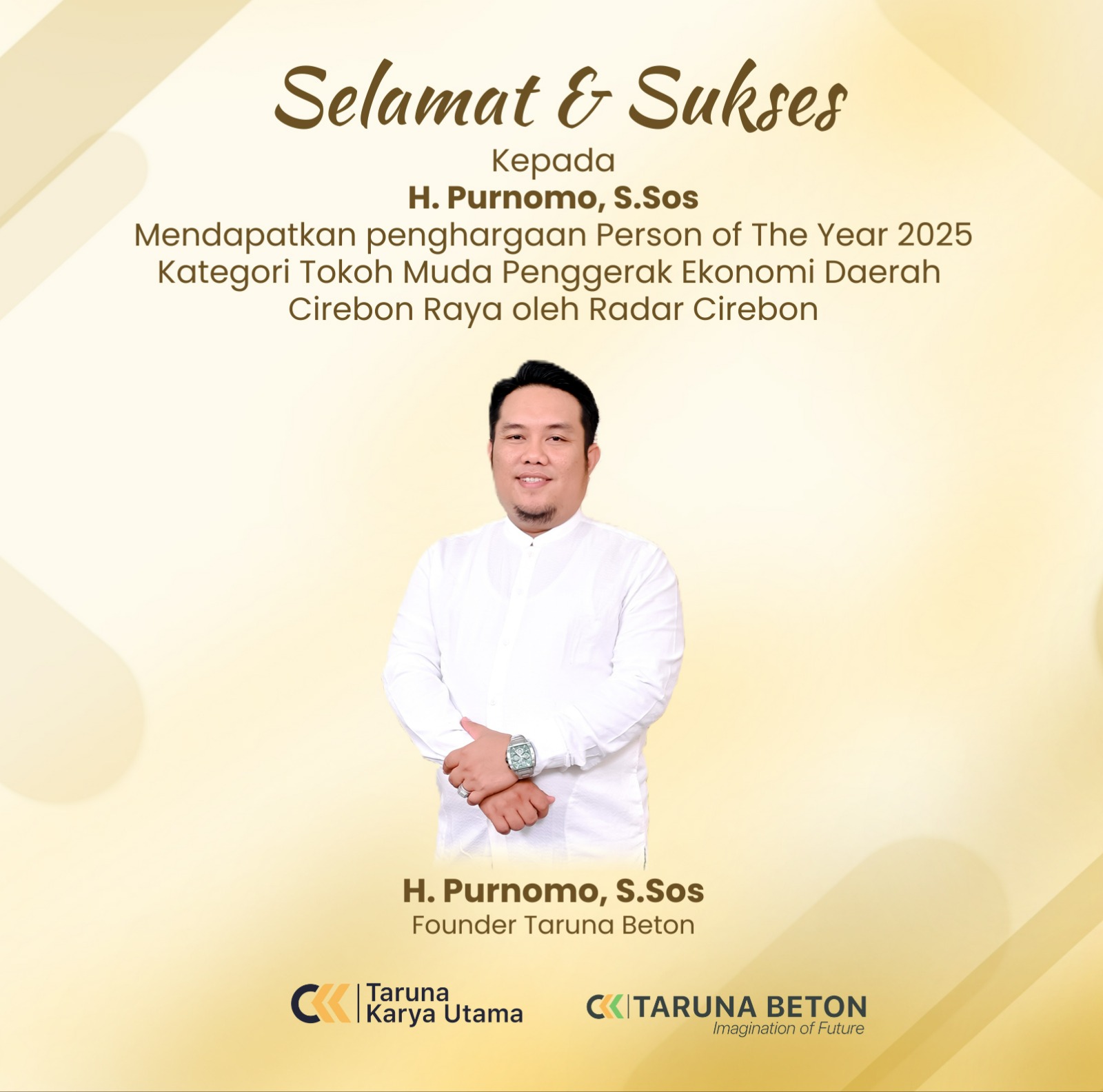 Apresiasi untuk H Purnomo, Tokoh Muda Penggerak Ekonomi Daerah 2025