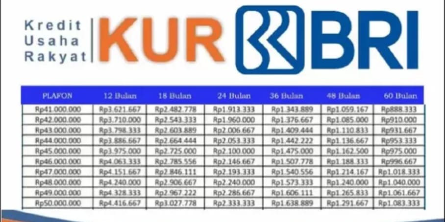 Tabel KUR BRI 2025: Cicilan Rp200 Ribuan Bisa Dapat Modal Sampai Rp50 Juta! Simak Syarat Lengkapnya disini..