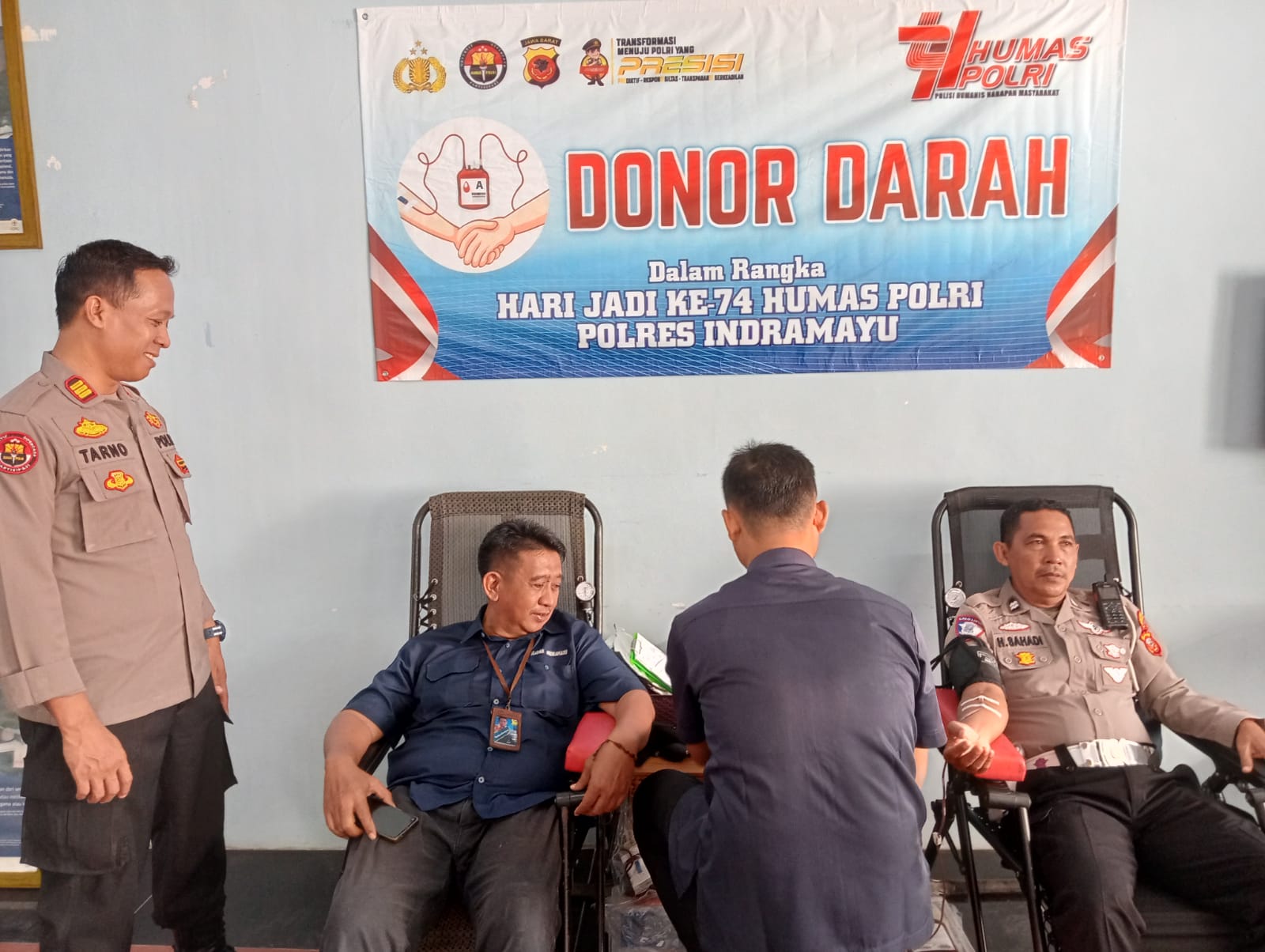 Humas Polres Indramayu Gelar Donor Darah dalam Rangka HUT ke-74 Humas Polri
