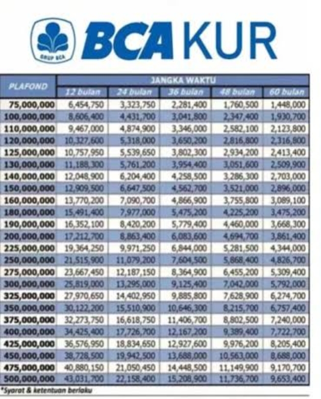 Buka Usaha UMKM Dimodalkan Rp500 Juta, KUR BCA? Segini Bunga Yang Harus di Bayarkan