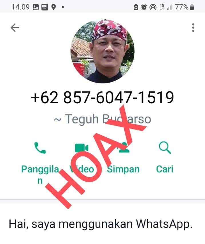 Marak Penipuan Mengatasnamakan Pejabat Diskominfo Buka Layanan Call Center