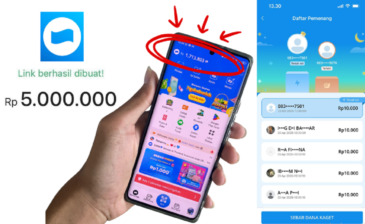 Dapat Saldo Dana Gratis Hingga Ratusan Ribu, Klik Link Dana Kaget Terbaru Edisi Akhir Bulan