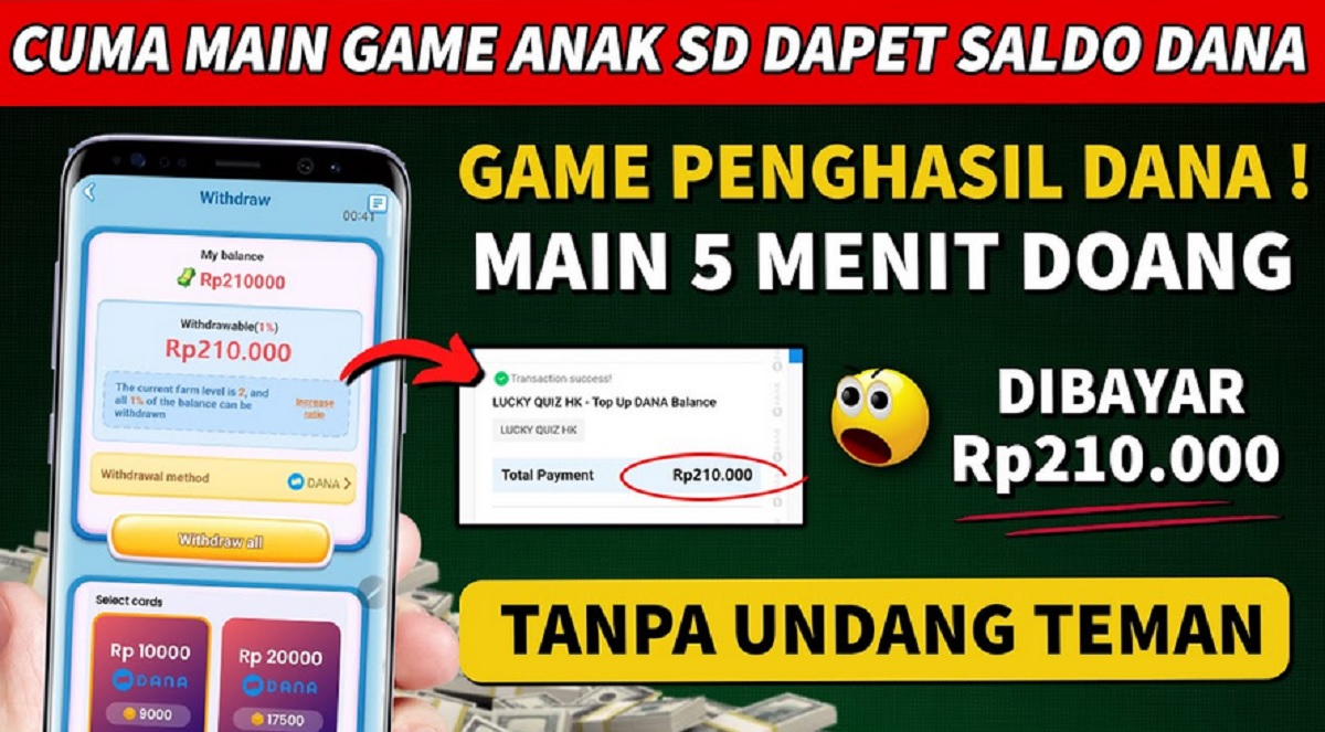 Tanpa Undang Teman, Main Game Anak SD 5 Menit Dibayar 200 Ribu Saldo DANA dalam Sehari, Begini Caranya