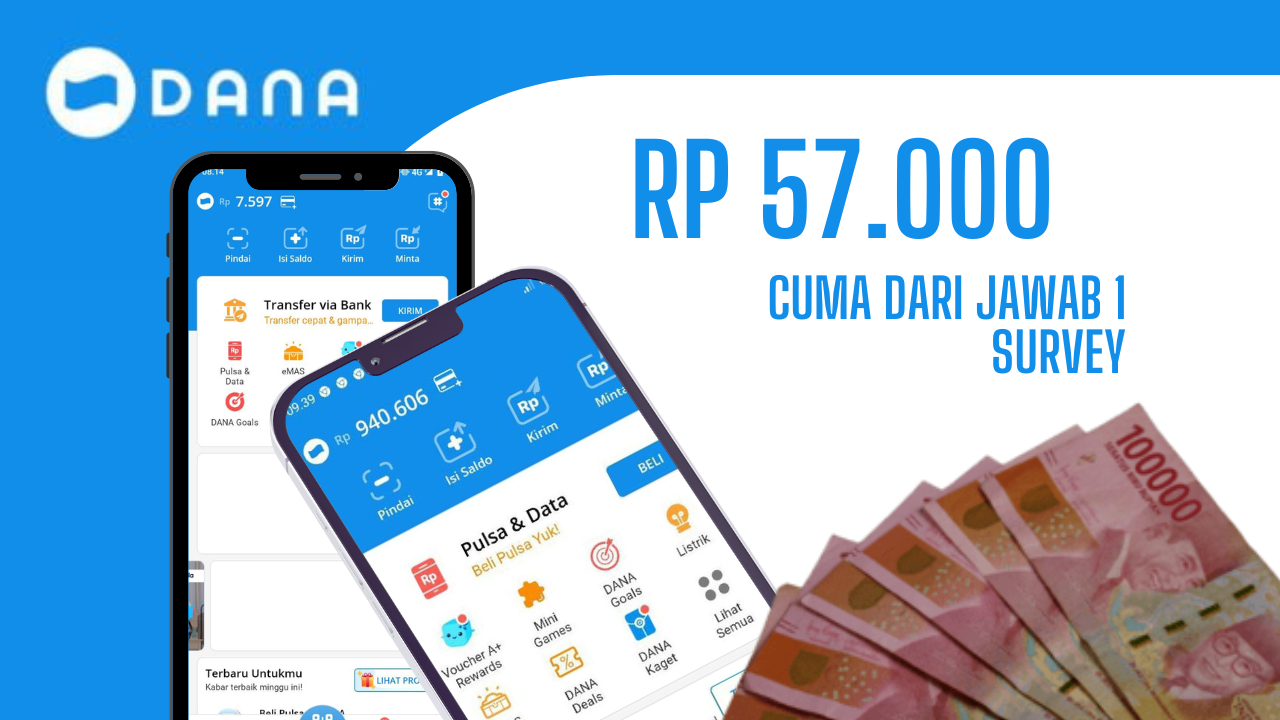 Dapatkan Reward Rp57.000 Cuma Jawab 1 Survey, Aplikasi Tercepat Menghasilkan Saldo DANA Gratis 2025