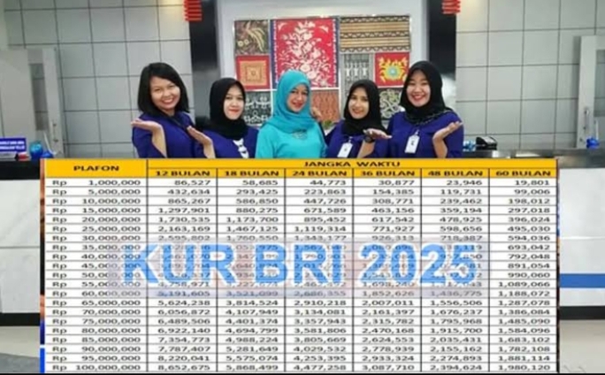 Lebih Ringan Lagi, Tabel KUR BRI 2025 Pinjaman Rp100 Juta Cicilan 2 Juta per bulan! Cek Skema Persyaratannya