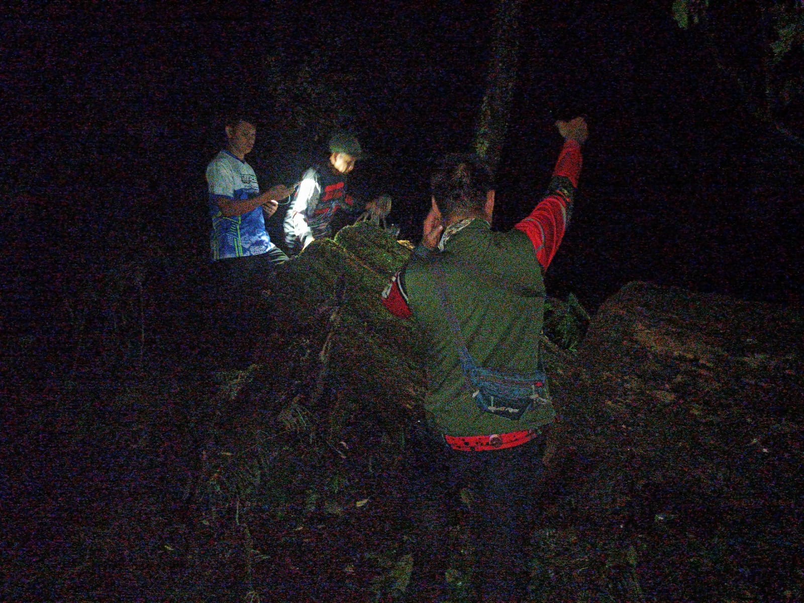 Patroli Malam Babinsa dan Polhut TNGC Berhasil Ungkap Pembalakan Liar di Pasawahan