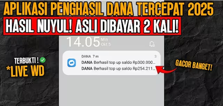 Ini Dia Aplikasi Penghasil Saldo DANA Gratis Terbaru Oktober 2025, Langsung Cair Minimal Rp100 Ribu! 