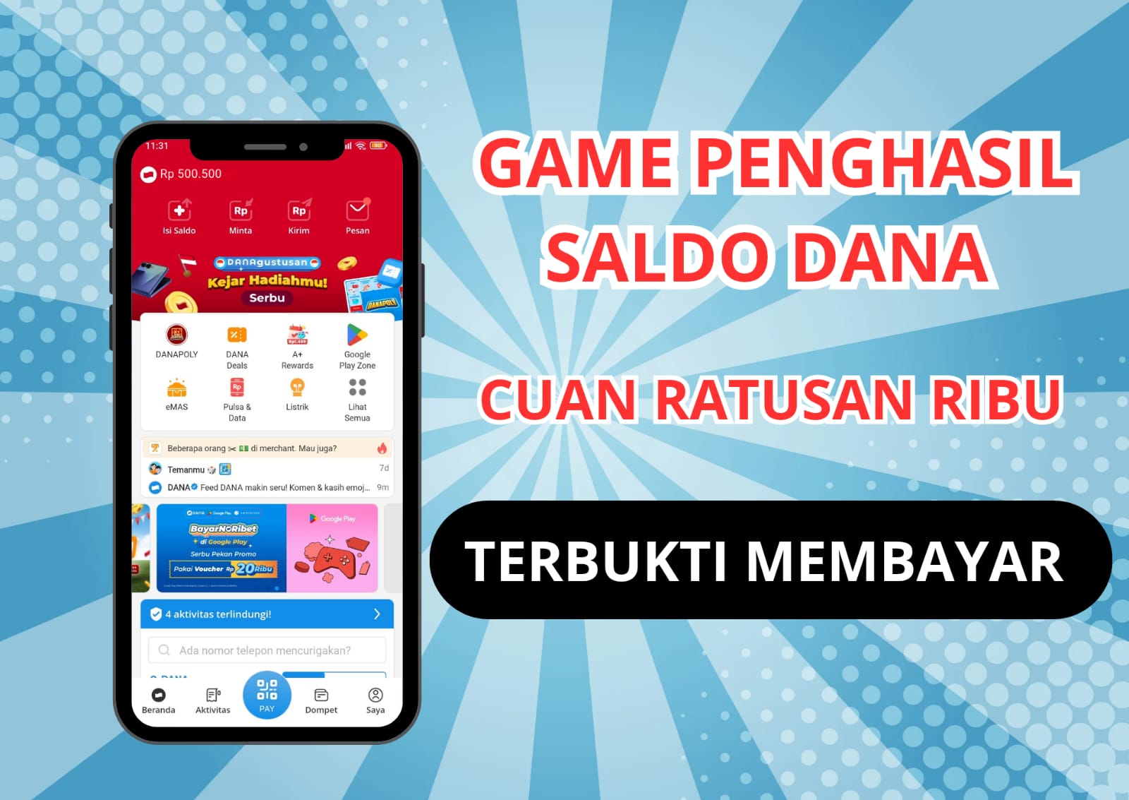 Dapatkan Saldo Dana Gratis Rp402.000 Cuma Main Game Penghasil Uang, Trik Ini Bikin Auto Cuan!