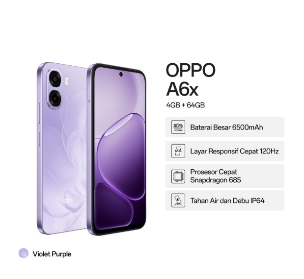 Gak Perlu iPhone! Oppo A6x 5G Hadir dengan Desain Premium Harga Merakyat