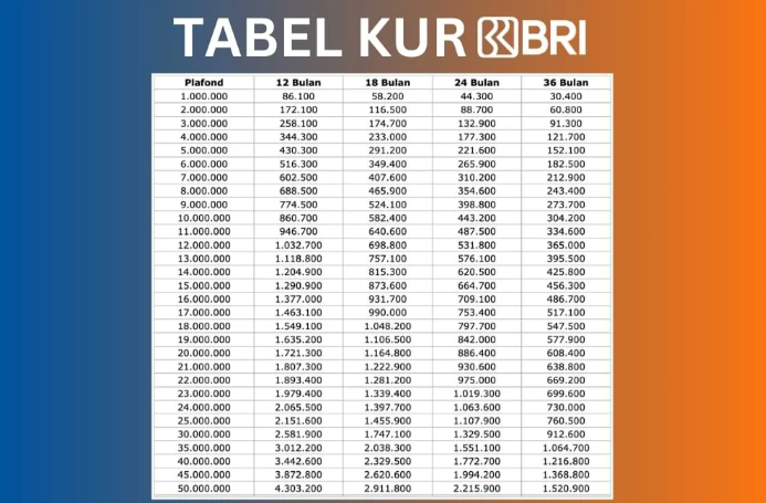 Intip Tabel Simulasi KUR BRI 2025! Apa Saja Persyaratan Untuk Mengajukan KUR BRI 2025?