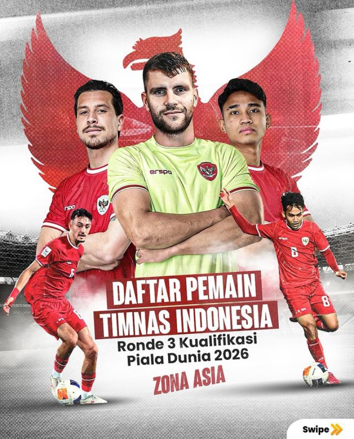 Ini Dia 26 Nama Pemain Timnas Indonesia di Kualifikasi Piala Dunia 2026