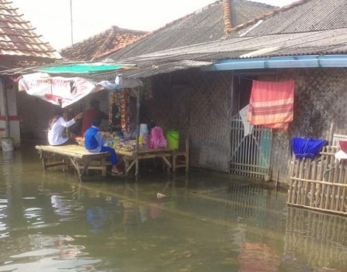 Banjir Rob Juga Terjadi di Desa Cangkring dan Cemara Kecamatan Cantigi  