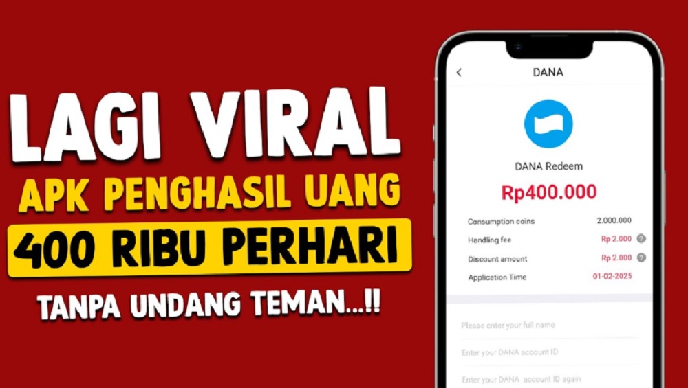 Tanpa Undang Teman, Dapatkan Saldo DANA 400 Ribu Perharinya, Cukup Download Aplikasi Penghasil Uang Ini