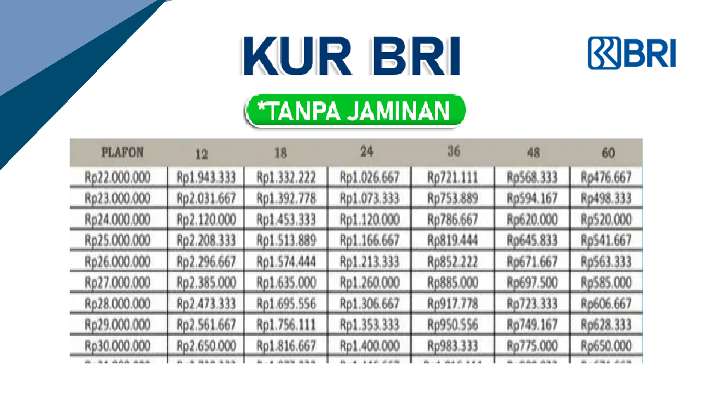 Cicil Mulai 20 Ribu, Temukan Opsi Ringan di Tabel Pinjaman KUR BRI 2025 Rp30 Juta Berikut