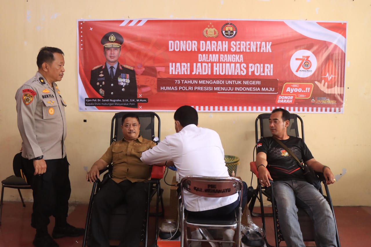 Sambut HUT Humas Polri ke-73, Polres Indramayu Bantu Penuhi Stok Darah PMI