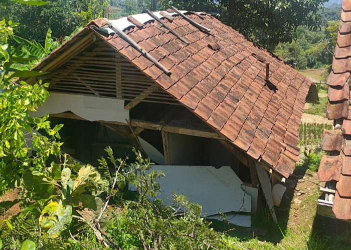 Longsor Terjadi di Desa Margajaya, Dua Rumah Tertimpa Material dan Rusak
