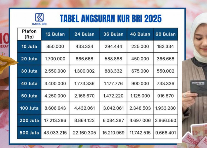 Tabel Angsuran KUR BRI 2025 Pinjaman 30 Juta dengan Cicilan Mulai 650 Ribu, Tenor Fleksibel Pilih Sendiri