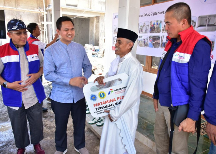 Pertamina RU VI Balongan dan Serikat Pekerja Serahkan Bangunan Madrasah dan Mushala di Lokasi Gempa Cianjur