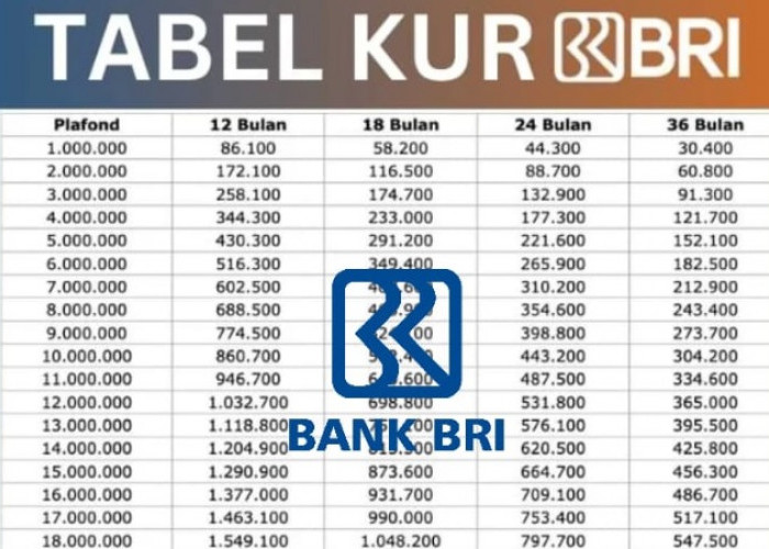 Hutang KUR 15 Juta di Bank BRI Angsuran Berapa, Berikut Simulasi Cicilan Berdasarkan Pinjaman Mulai 164 Ribuan