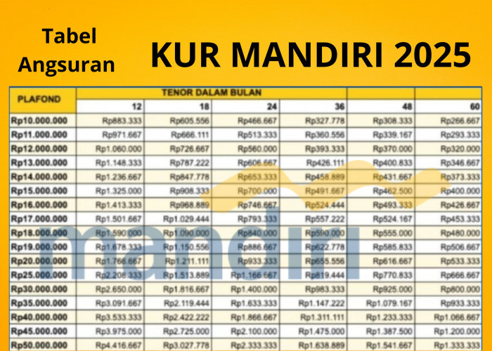 Terbaru! Pinjaman Rp40 Juta di KUR Mandiri 2025, Bunga Ringan Hanya 6%, Cek Tabel Angsuran!