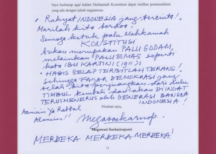 Surat Megawati untuk MK Jelang Putusan PHPU Sengketa Pilpres 2024, Ini Isinya