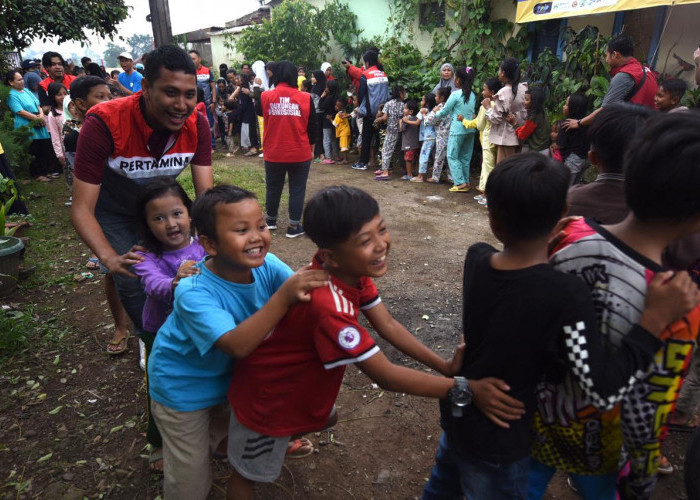 Pertamina Gelar Trauma Healing, Heppy Wulansari Ajak Anak-anak Korban Gempa Happy