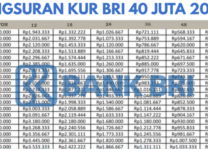 Cicilan Mulai 700 Ribu Perbulan! Simak Skema Angsuran Lengkap Pinjaman KUR BRI Plafon 40 Juta