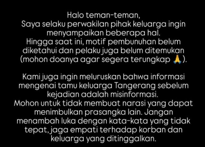 UPDATE Kasus H Sahroni: Pihak Keluarga Bantah Isu Adanya Tamu dari Tangerang dan 5 Porsi Ayam Bakar 