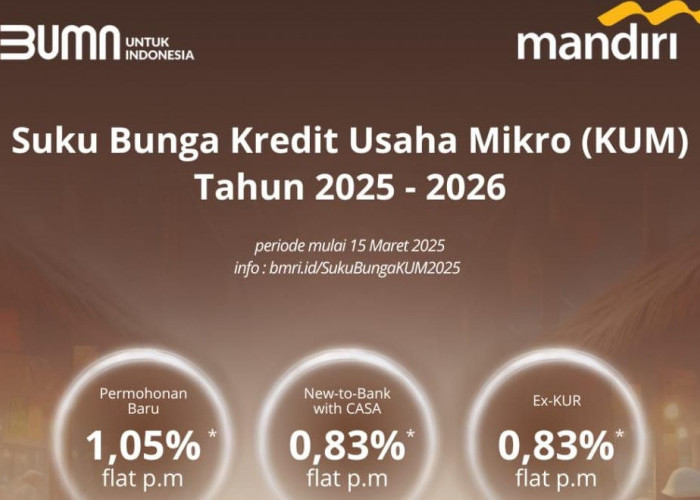 Ini Simulasi Bunga Kredit Usaha Mikro KUM Mandiri 2025, Per Tahun Dapat 22 Persen, Pinjaman Hingga Rp500 Juta