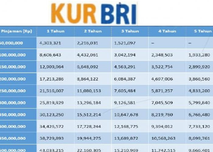Dapat Bunga Dibawah 1 Persen KUR BRI 2025 dengan Plafon Hingga Rp150 Juta, Ini Syarat dan Tabel Cicilannya