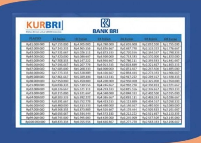 Tabel Angsuran KUR BRI 2025, Pinjaman Rp 1 Hingga Rp 10 Juta, Untuk UMKM Pemula! Skala Kecil Cicilan Ringan
