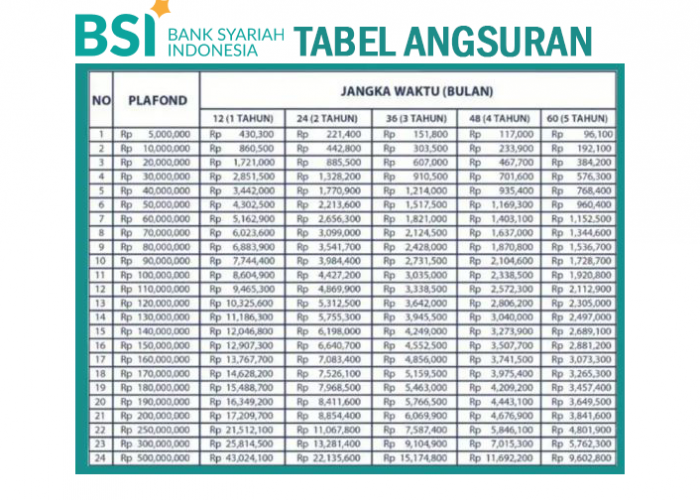 Modal Usaha Besar Tanpa Riba? Cek Tabel Angsuran KUR BSI Syariah 2025 & Syarat Mudahnya Bikin UMKM Makin Makmu