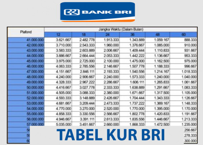 LENGKAP! Simulasi KUR BRI 2025, Pinjaman Rp 50 Juta Angsuran Cuma Rp 1 Jutaan Perbulan Tenor 3 Tahun