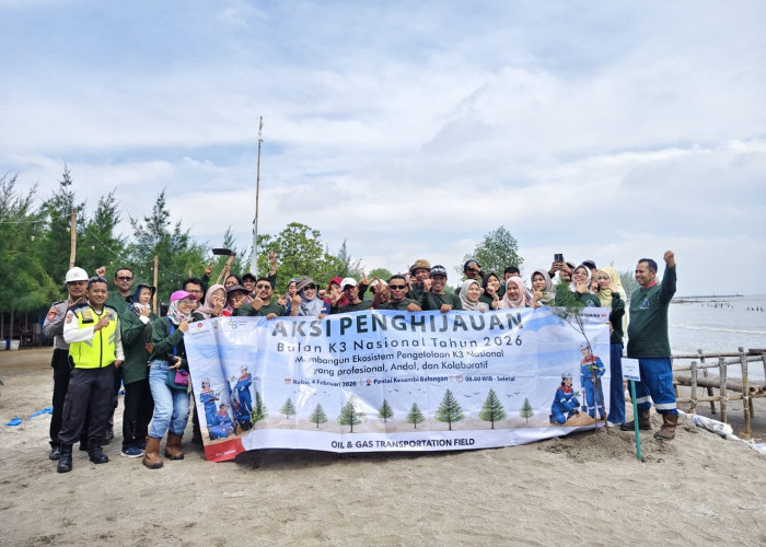 Peringati Bulan K3, Pertamina EP OGT Field Gelar Penghijauan di Pesisir Balongan