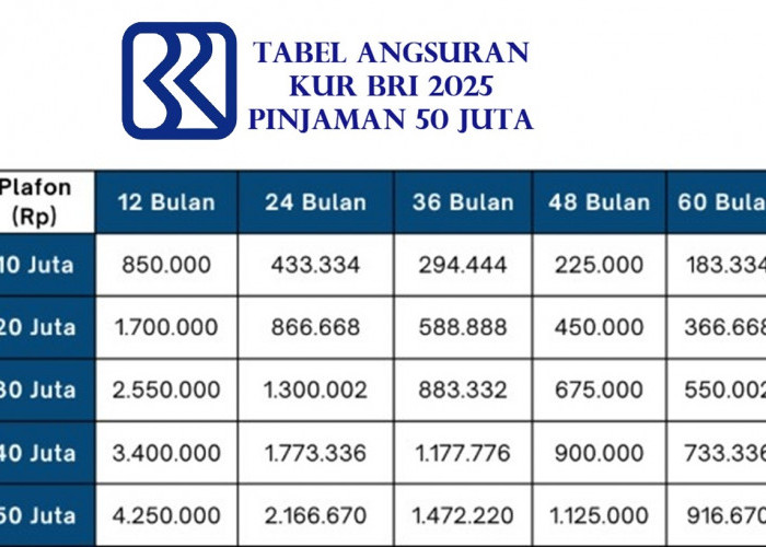 Cicilan Cuma 1 Jutaan Per Bulan! Cek Tabel Angsuran KUR BRI 2025 Pinjaman 50 Juta untuk Kembangkan Usaha Anda!
