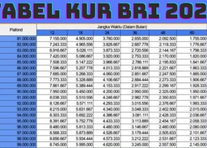Skema Lengkap! Tabel Angsuran KUR BRI 2025 Pinjaman Rp500 Juta, Enam Pilihan Tenor Bikin Cicilan Ringan 