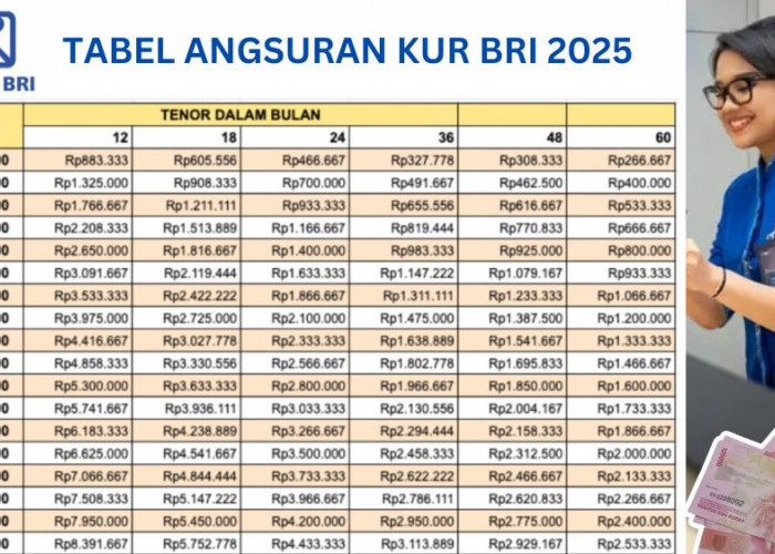 Cek Tabel Cicilan KUR BRI 2025 Terbaru Plafon 40 Juta Cicilan 800 Ribuan Tenor 5 Tahun dengan Proses Mudah