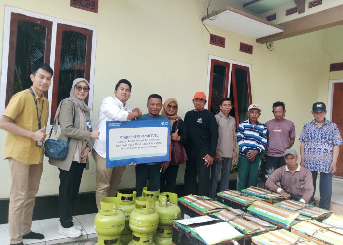 BRI Kanca Jatibarang Salurkan 10 Unit Mesin Pompa Air Berbahan Bakar Gas