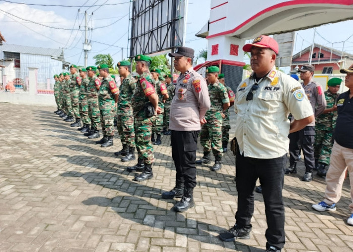 Forkopimcam Juntinyuat Adakan Apel Gabungan untuk Pengamanan Malam Tahun Baru 