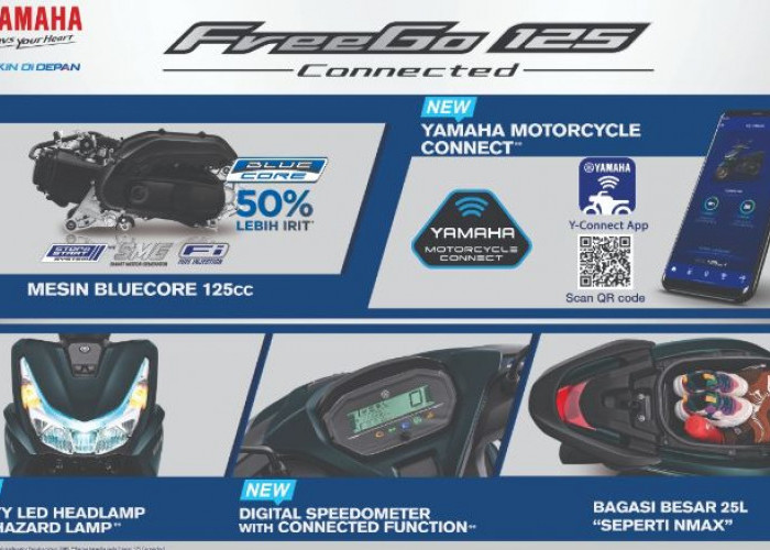 Miliki Bagasi Terbesar Dikelasnya dan Fitur Y-Connect, Yamaha FreeGo 125 Connected Jadi Primadona 