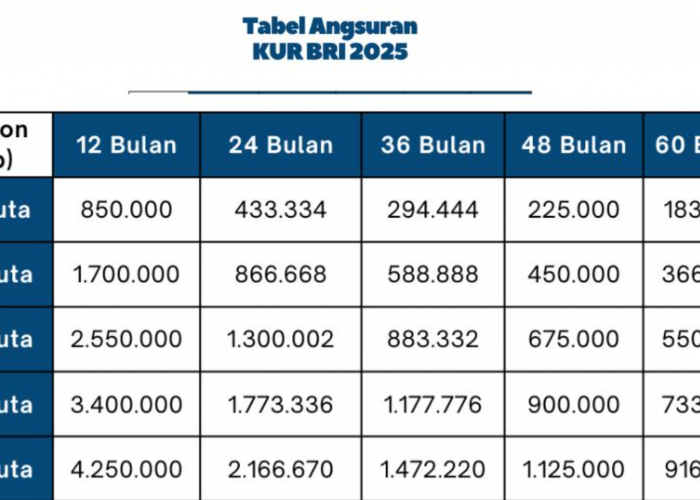 Berapa Bunga KUR BRI 2025 Untuk Modal Hingga Rp50 Juta, Berikut Simulasi Angsuran dan Syarat Pengajuannya