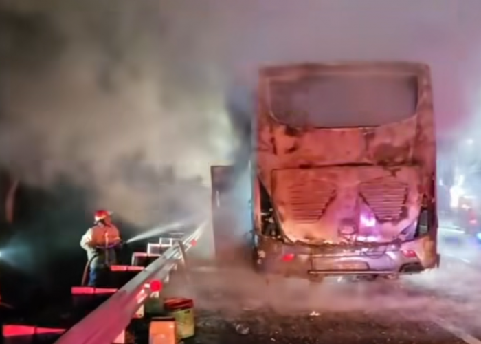 Bus Kebakaran di Tol Cipali, Diduga Korsleting dari AC