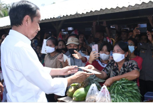 Presiden Jokowi Sapa Pedagang di Pasar Alasa