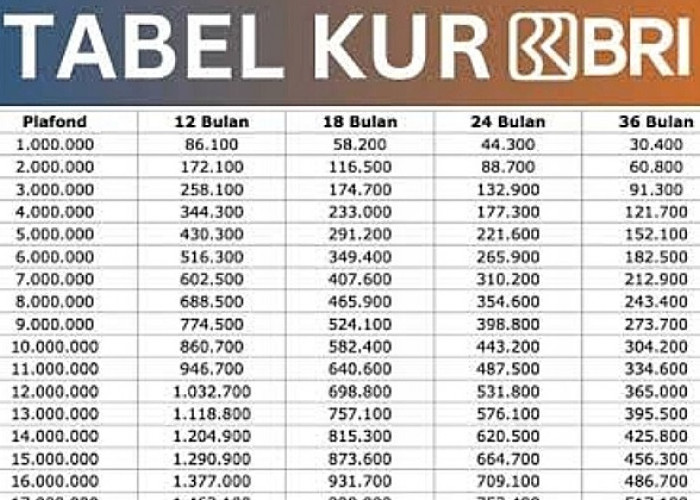 Tabel Angsuran KUR BRI 2025 Pinjaman 500 Juta Cocok Buat Modal UMKM, Bisa Dicicil Mulai dari 216 Ribuan