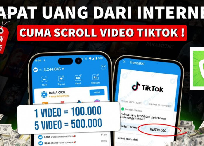 Scroll Video Serasa TikTok Dibayar Rp500 Ribu Langsung Cair ke DANA dari Aplikasi Penghasil Uang 2025
